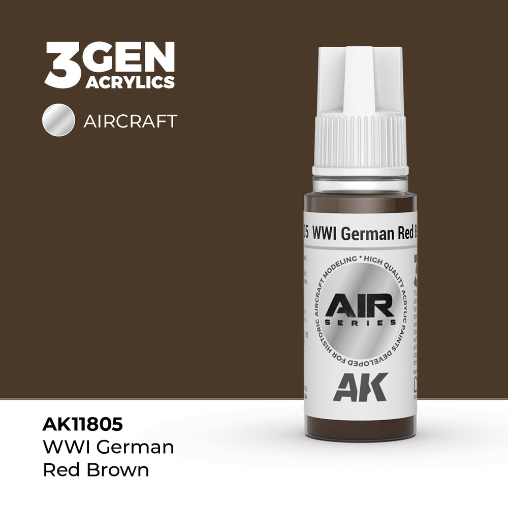 AK Interactive 3Gen Acrylics - WWI German Red Brown - Air (18ml)