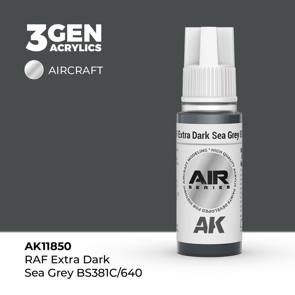 AK Interactive 3Gen Acrylics - RAF Extra Dark Sea Grey BS381C/640 - Air (18ml)