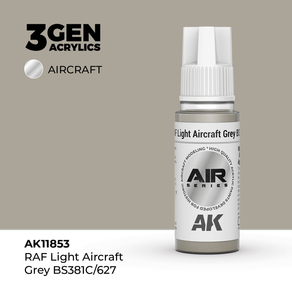 AK Interactive 3Gen Acrylics - RAF Light Aircraft Grey BS381C/627 - Air (18ml)