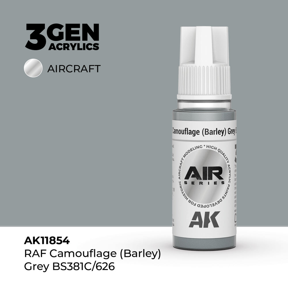AK Interactive 3Gen Acrylics - RAF Camouflage (Barley) Grey BS381C/626 - Air (18ml)