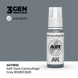 AK Interactive 3Gen Acrylics - RAF Dark Camouflage Grey BS381C/629 - Air (18ml)