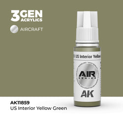 AK Interactive 3Gen Acrylics - US Interior Yellow Green - Air (18ml)