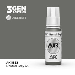AK Interactive 3Gen Acrylics - Neutral Grey 43 - Air (18ml)