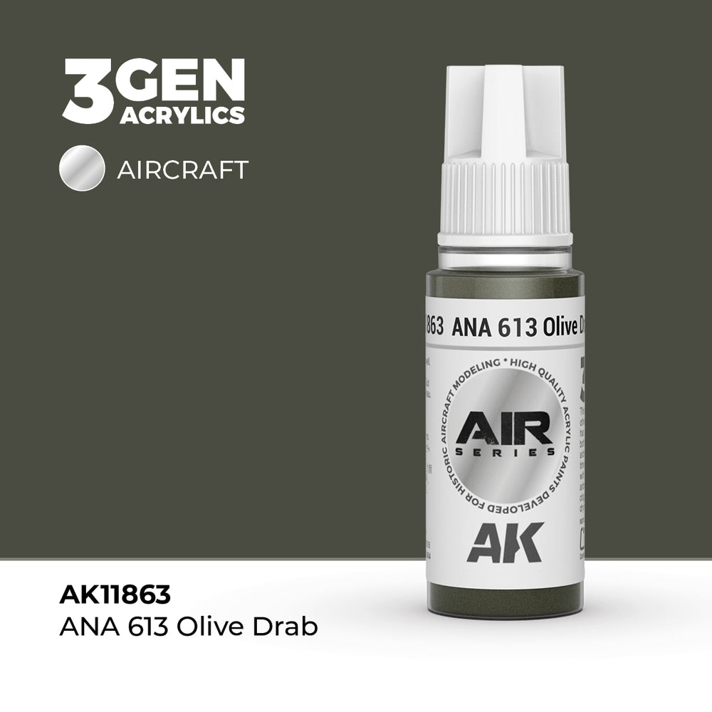 AK Interactive 3Gen Acrylics - ANA 613 Olive Drab - Air (18ml)