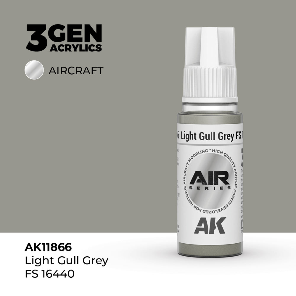 AK Interactive 3Gen Acrylics - Light Gull Grey FS 16440 - Air (18ml)