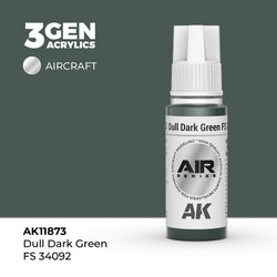 AK Interactive 3Gen Acrylics - Dull Dark Green FS 34092 - Air (18ml)