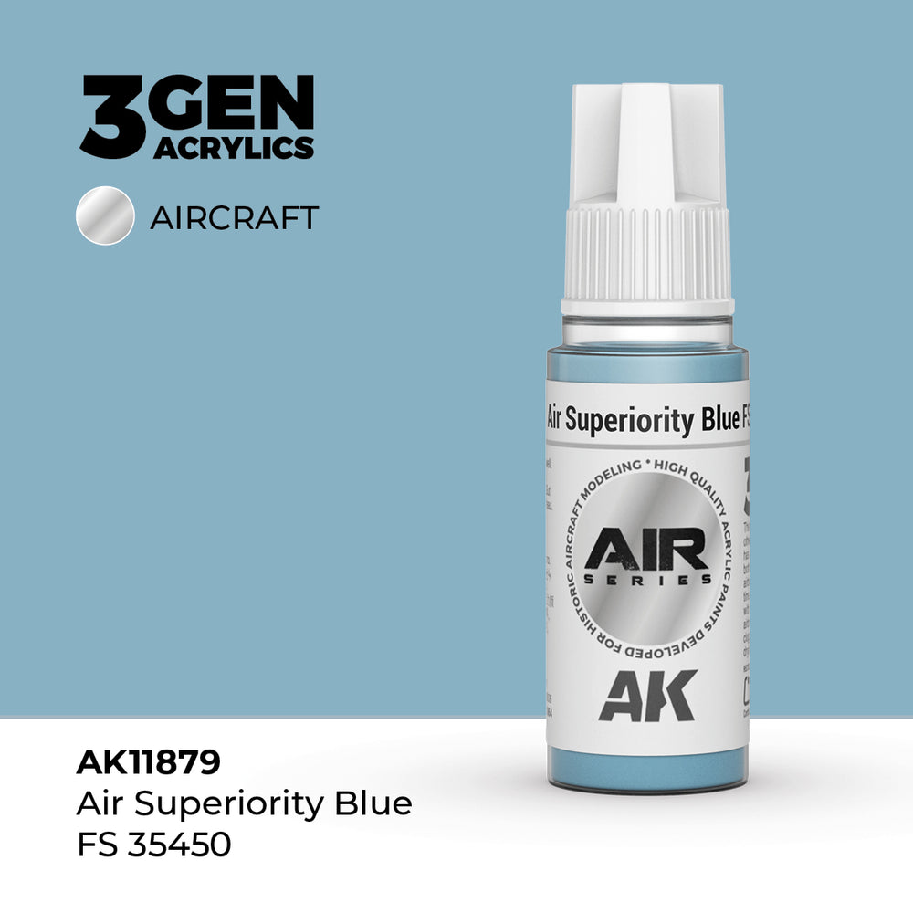 AK Interactive 3Gen Acrylics - Air Superiority Blue FS 35450 - Air (18ml)
