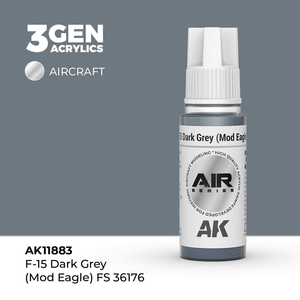 AK Interactive 3Gen Acrylics - F-15 Dark Grey (Mod Eagle) FS 36176 - Air (18ml)