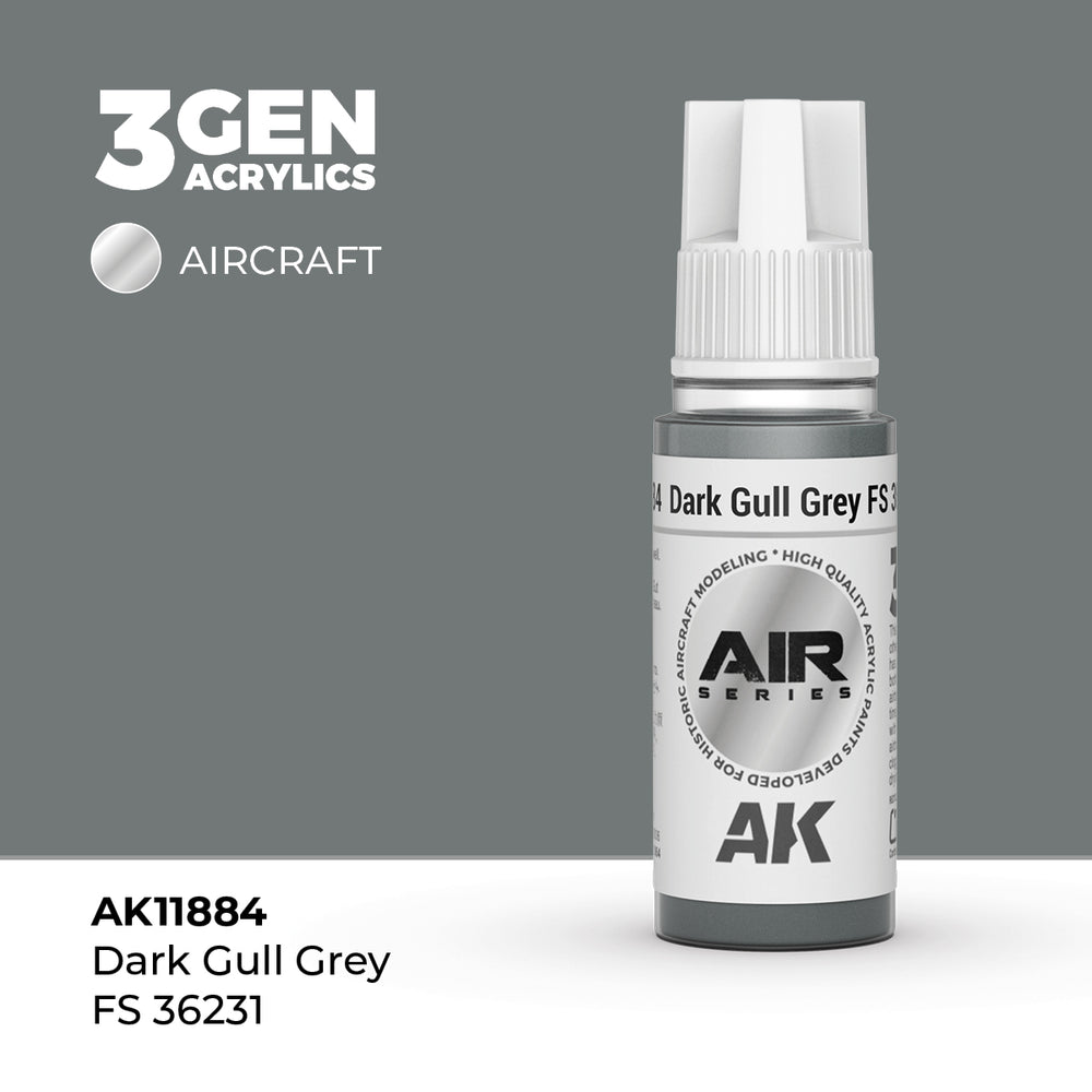 AK Interactive 3Gen Acrylics - Dark Gull Grey FS 36231 - Air (18ml)
