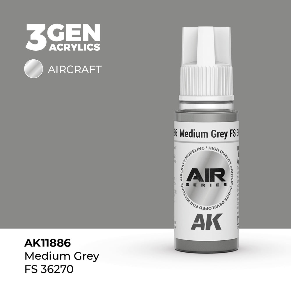 AK Interactive 3Gen Acrylics - Medium Grey FS 36270 - Air (18ml)