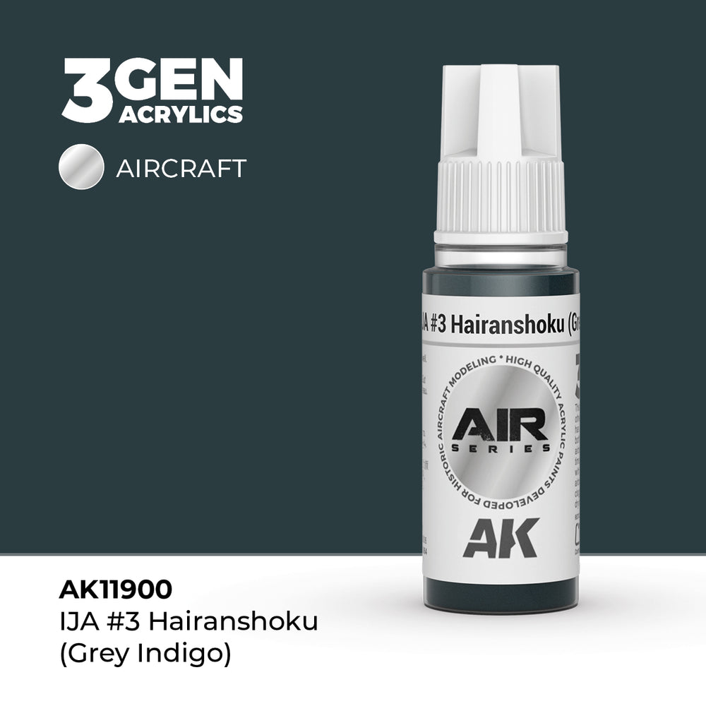 AK Interactive 3Gen Acrylics - IJA #3 Hairanshoku (Grey Indigo) - Air (18ml)