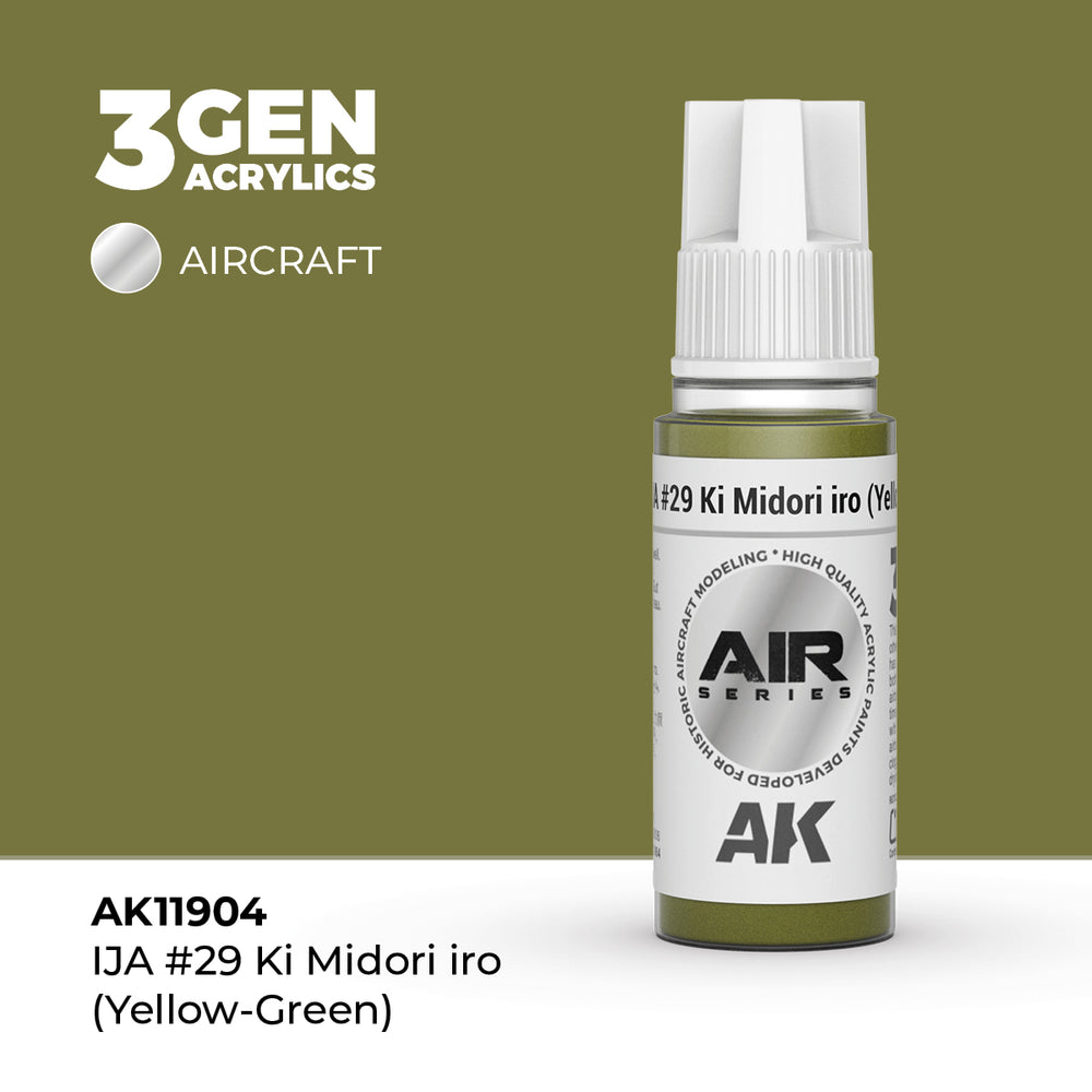 AK Interactive 3Gen Acrylics - IJA #29 Ki Midori Iro (Yellow-Green) - Air (18ml)