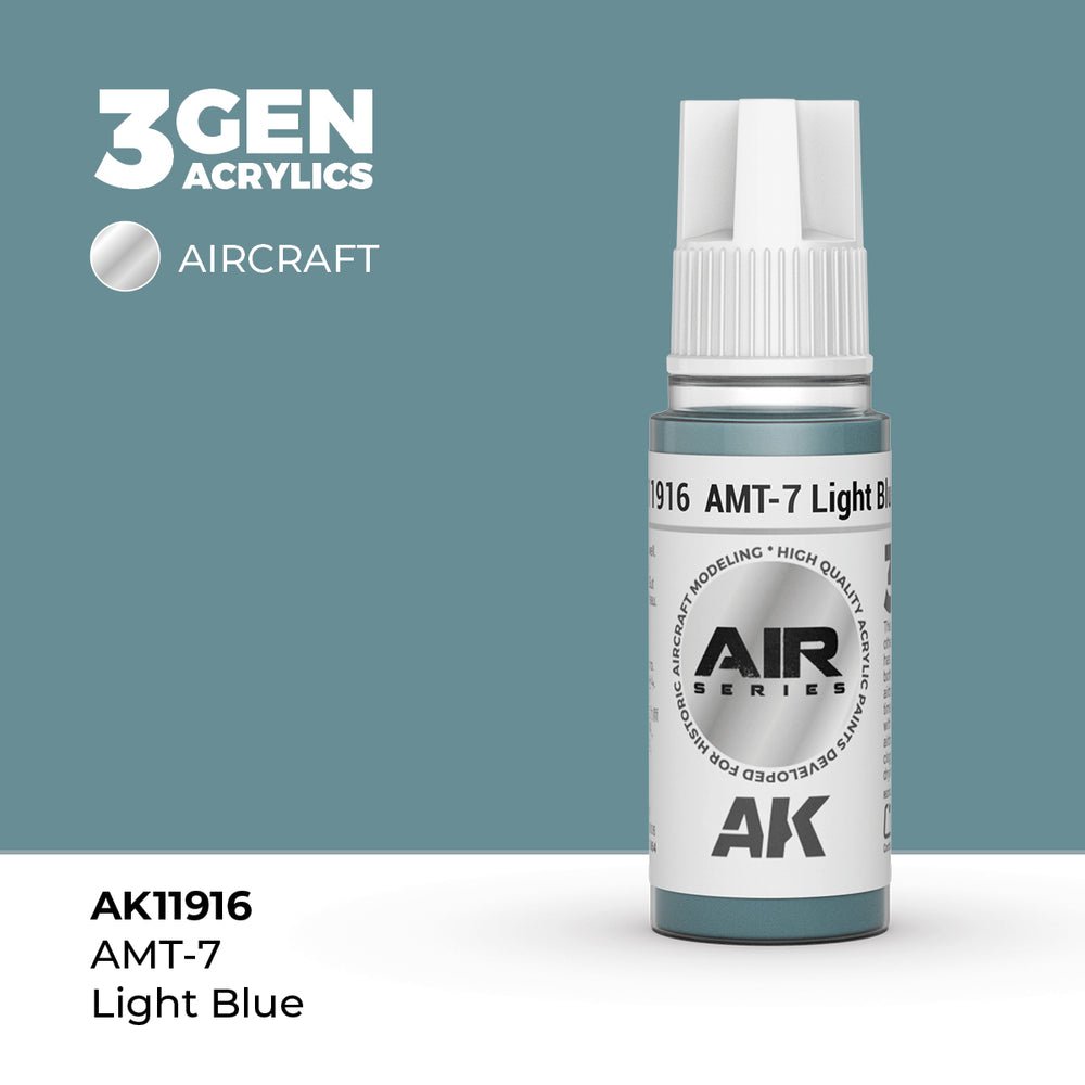 AK Interactive 3Gen Acrylics - AMT-7 Light Blue - Air (18ml)