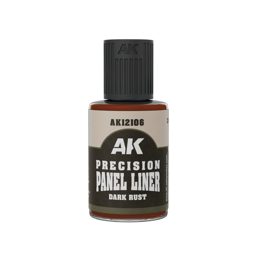 AK Interactive Weathering Enamels - Dark Rust Precision Panel Liner (30ml)