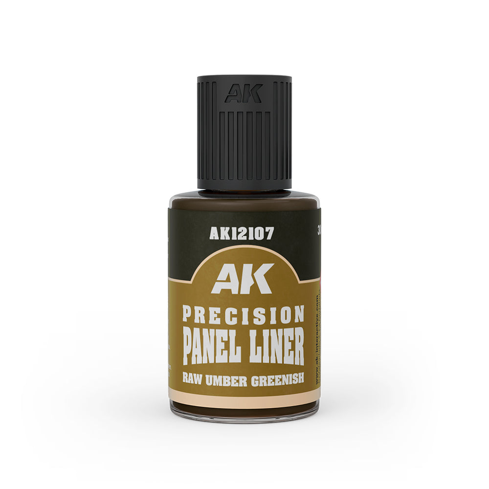 AK Interactive Weathering Enamels - Raw Umber Greenish Precision Panel Liner (30ml)