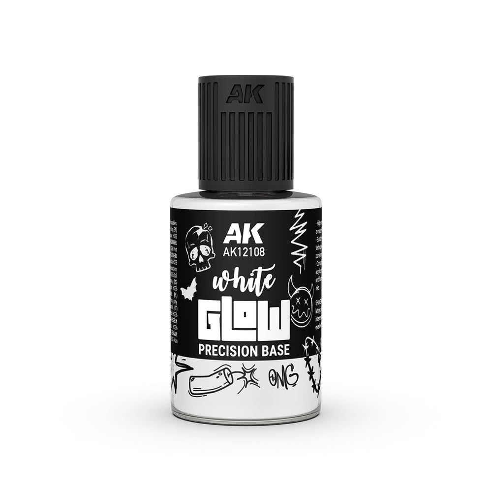 AK Interactive Glow Fluor - White Glow Precision Base (30ml)