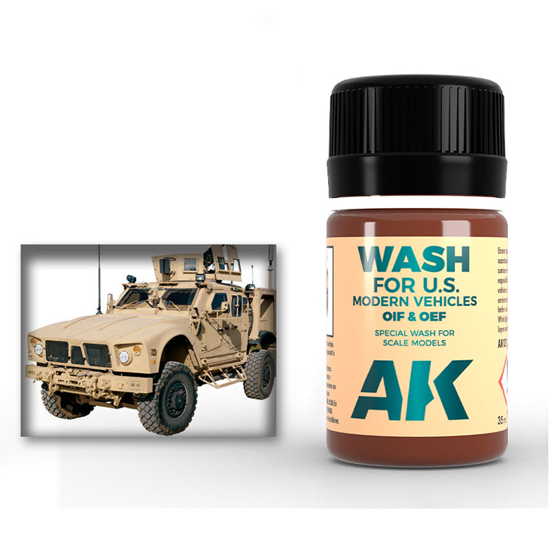 AK Interactive Weathering Enamels - Oif & Oef - us Vehicles Wash (35ml)