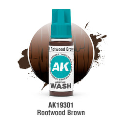 AK Interactive Acrylic Washes - Rotwood Brown (18ml)