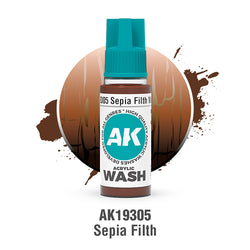 AK Interactive Acrylic Washes - Sepia Filth (18ml)