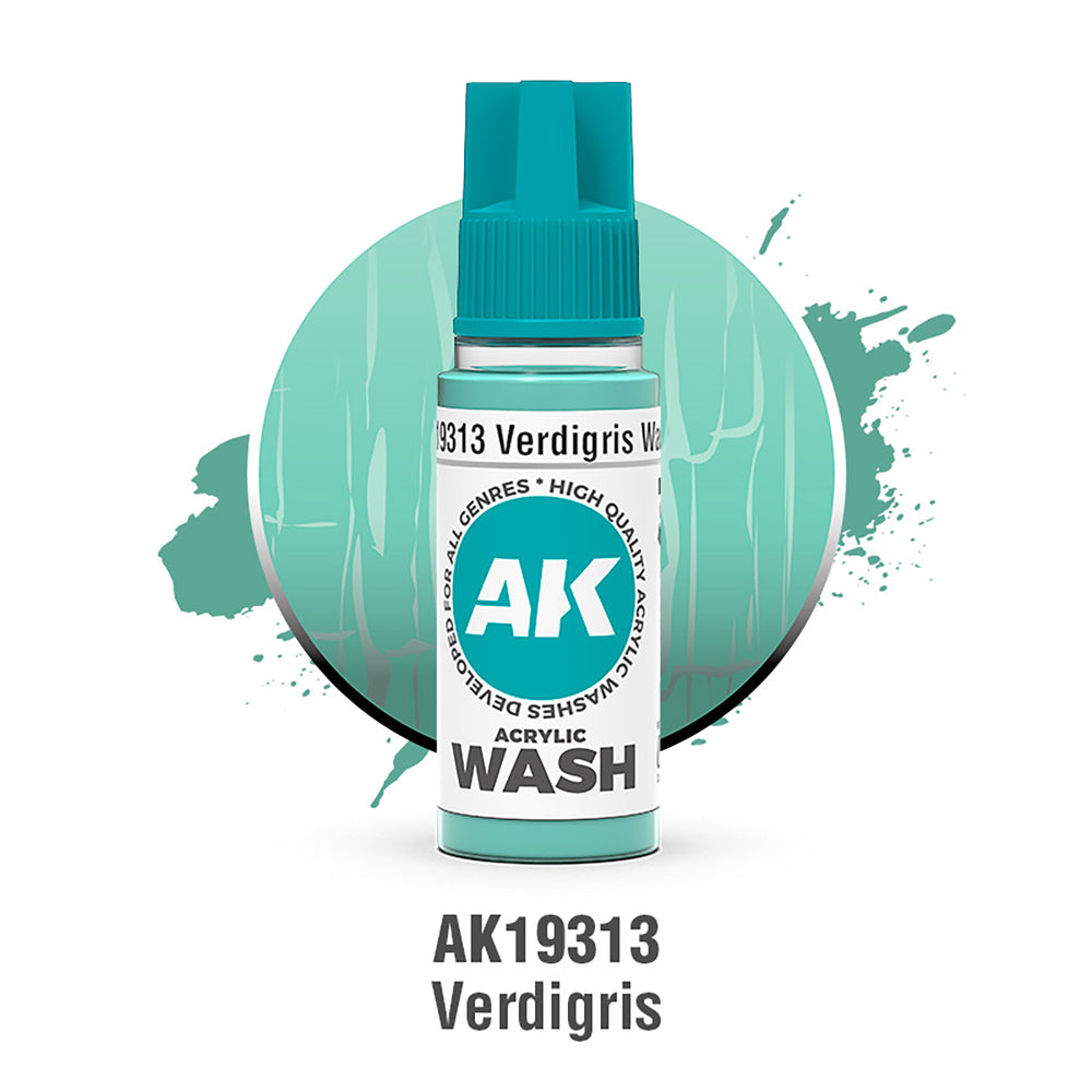 AK Interactive Acrylic Washes - Verdigris (18ml)