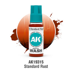 AK Interactive Acrylic Washes - Standard Rust (18ml)