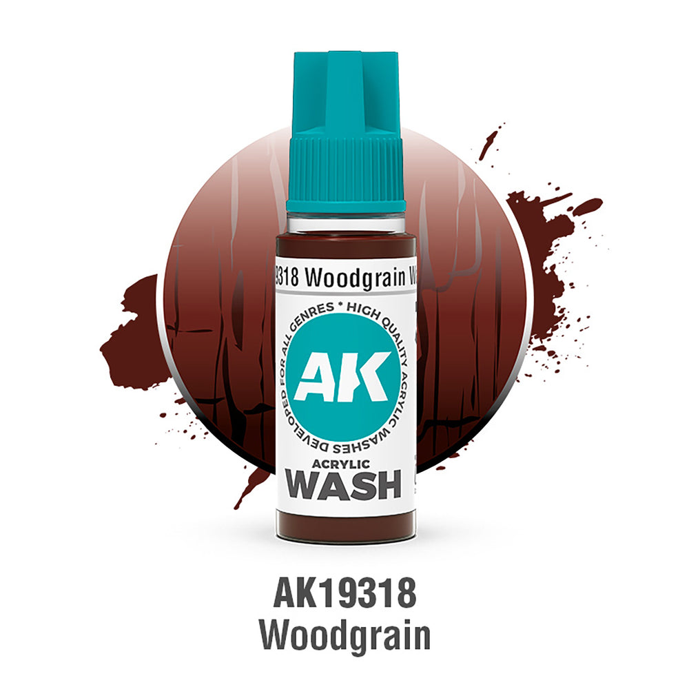 AK Interactive Acrylic Washes - Woodgrain (18ml)