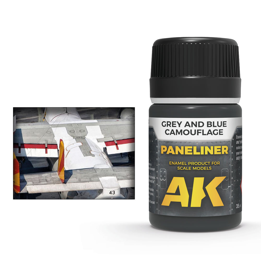 AK Interactive Weathering Enamels - Paneliner for Grey and Blue Camouflage (35ml)