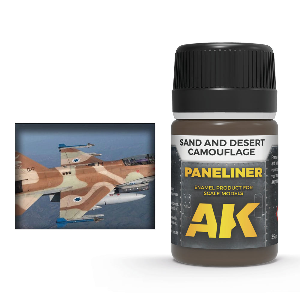 AK Interactive Weathering Enamels - Paneliner for Sand and Desert Camouflage (35ml)