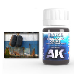 AK Interactive Weathering Enamels - Streaking Grime for Light Grey Ships (35ml)