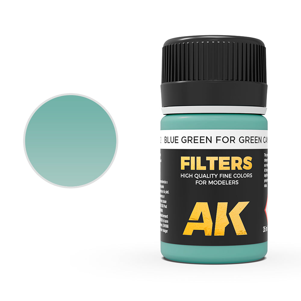 AK Interactive Weathering Enamels - Blue Green for Green Camo Filter (35ml)