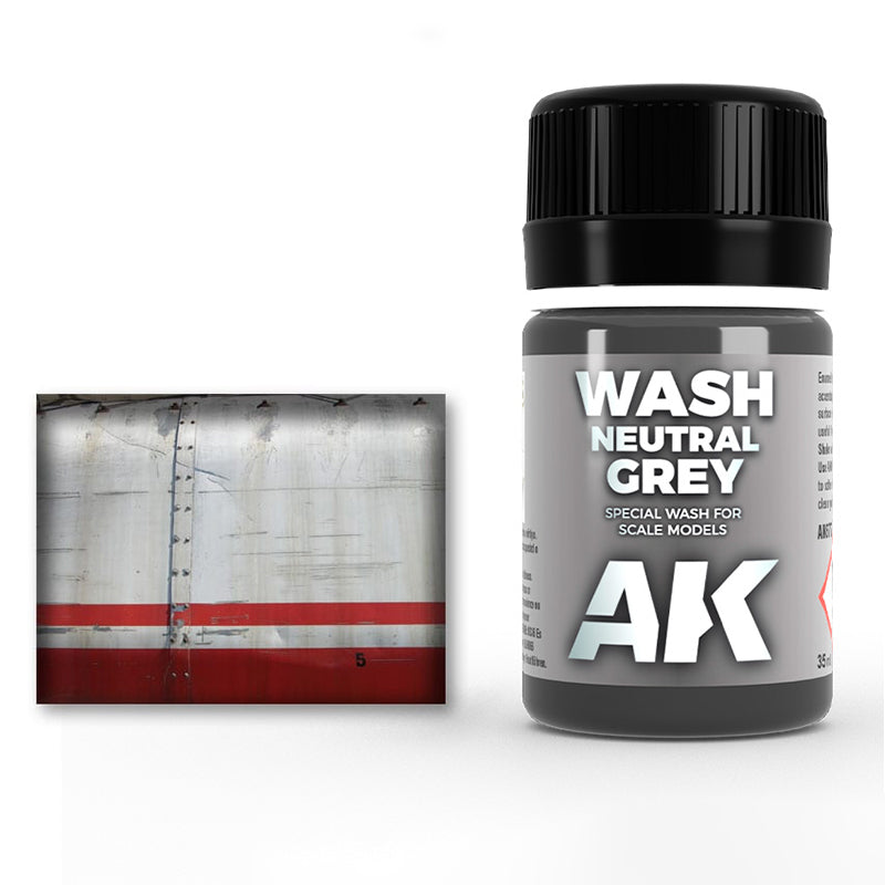 AK Interactive Weathering Enamels - Neutral Grey Wash (35ml)