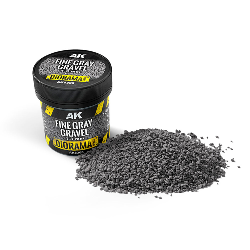 AK Interactive Terrains - Fine Gray Gravel 1-3 MM (100ml)