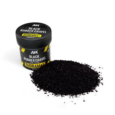 AK Interactive Terrains - Black Rubber Gravel 0,8-2MM (100ml)