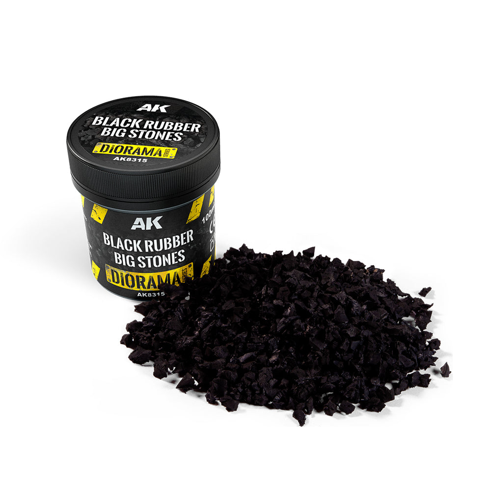 AK Interactive Terrains - Black Rubber Big Stones (100ml)