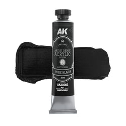 AK Interactive Artist Dense Acrylics - Pure Black (20ml)