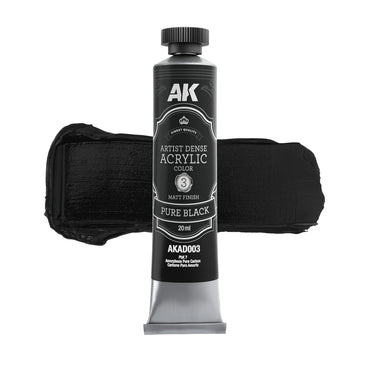AK Interactive Artist Dense Acrylics - Pure Black (20ml)