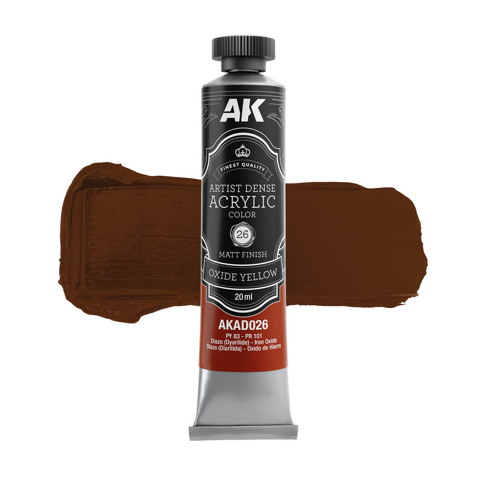 AK Interactive Artist Dense Acrylics - Oxide Yellow (20ml)