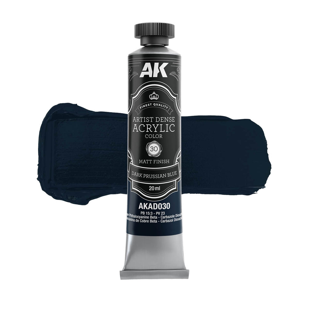 AK Interactive Artist Dense Acrylics - Dark Prussian Blue (20ml)