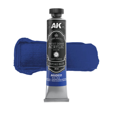 AK Interactive Artist Dense Acrylics - Oxford Blue (20ml)