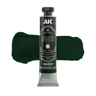 AK Interactive Artist Dense Acrylics - Napoleonic Green (20ml)