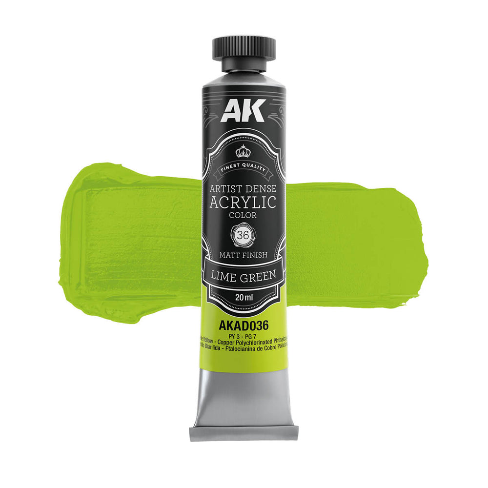 AK Interactive Artist Dense Acrylics - Lime Green (20ml)