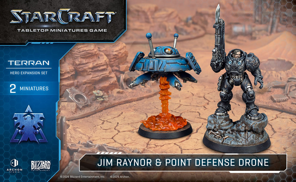 Starcraft Miniatures Game: Terran Hero - Jim Raynor & Defense Drone