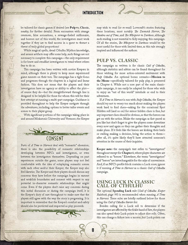 Call of Cthulhu 7th Edition: A Time to Harvest