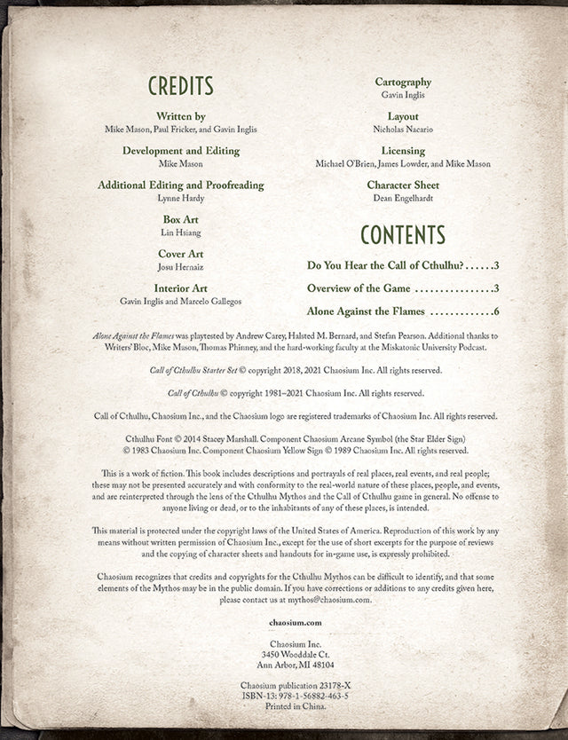 Call of Cthulhu 7th Edition: Starter Set