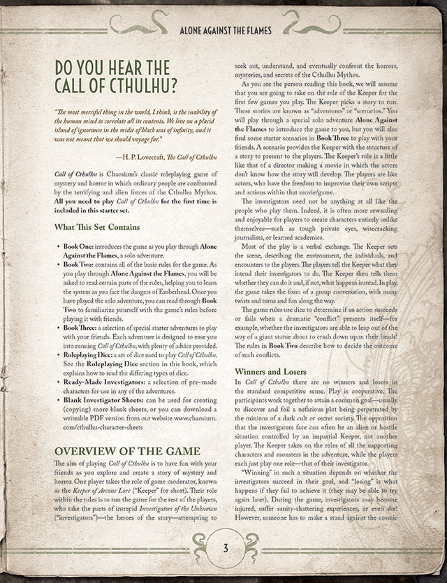 Call of Cthulhu 7th Edition: Starter Set