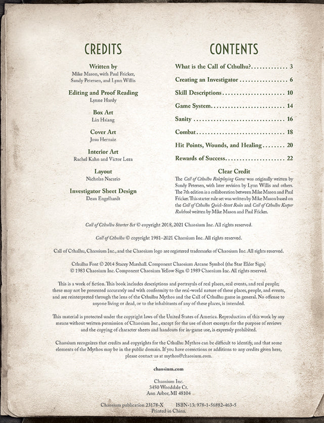 Call of Cthulhu 7th Edition: Starter Set