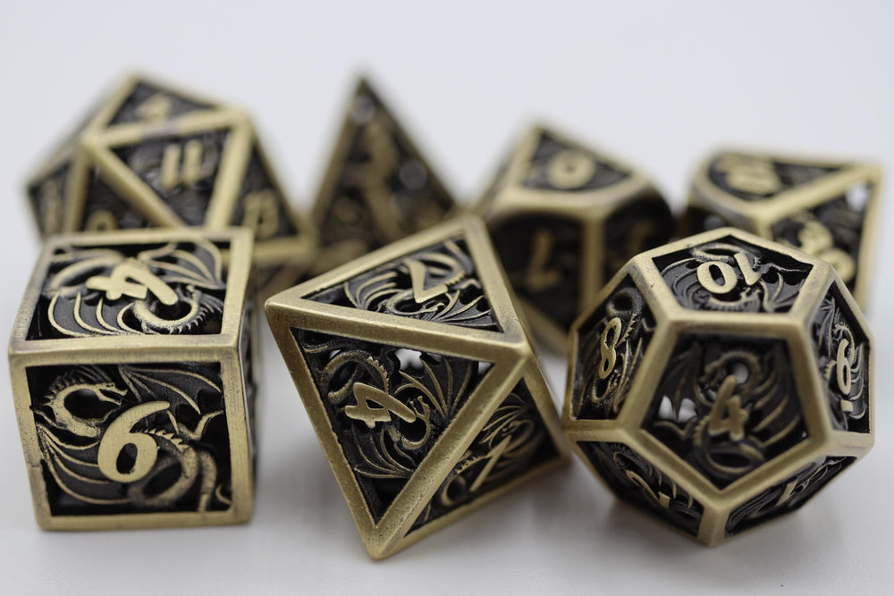 Foam Brain Games: Dragon Essence Bronze - Hollow Metal RPG Dice Set