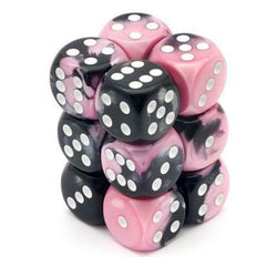 Dice: Gemini Black-Pink/White 16mm Dice Block (CHX 26630)