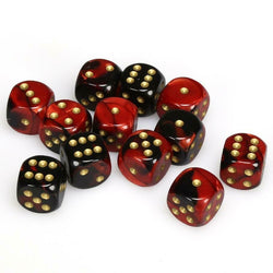 Chessex: Gemini Black-Red/Gold 16mm Dice Block (CHX 26633)