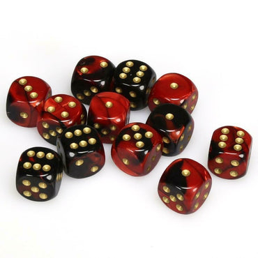 Chessex: Gemini Black-Red/Gold 16mm Dice Block (CHX 26633)